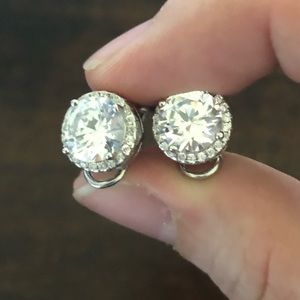 Cubic Zirconia and Sterling Silver Earrings